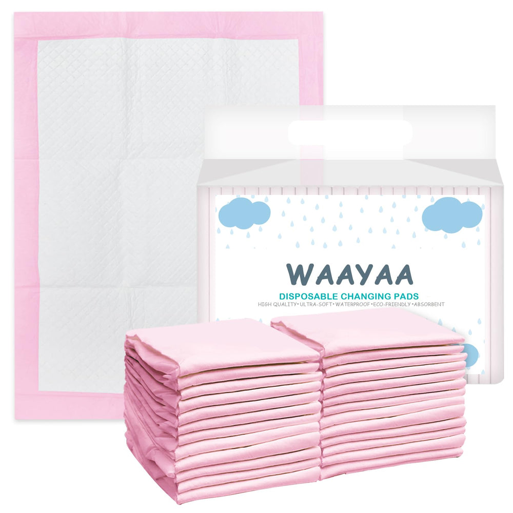 XIGGA disposable diaper changing pad with absorbent core for quick moisture lock and dry surfaces
