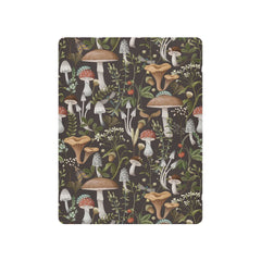 Xigua mushroom fitted crib sheet closeup shows smooth fabric and gentle touch.