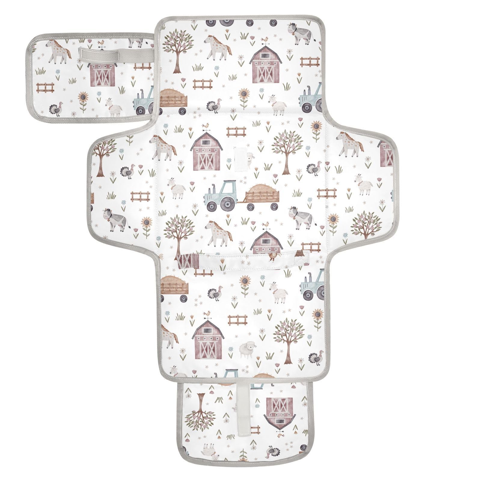 Xigua portable baby changing pad folded design, ideal for travel.