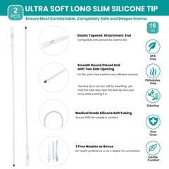 XIEXIECARE soft enema tip provides gentle insertion for comfortable use.