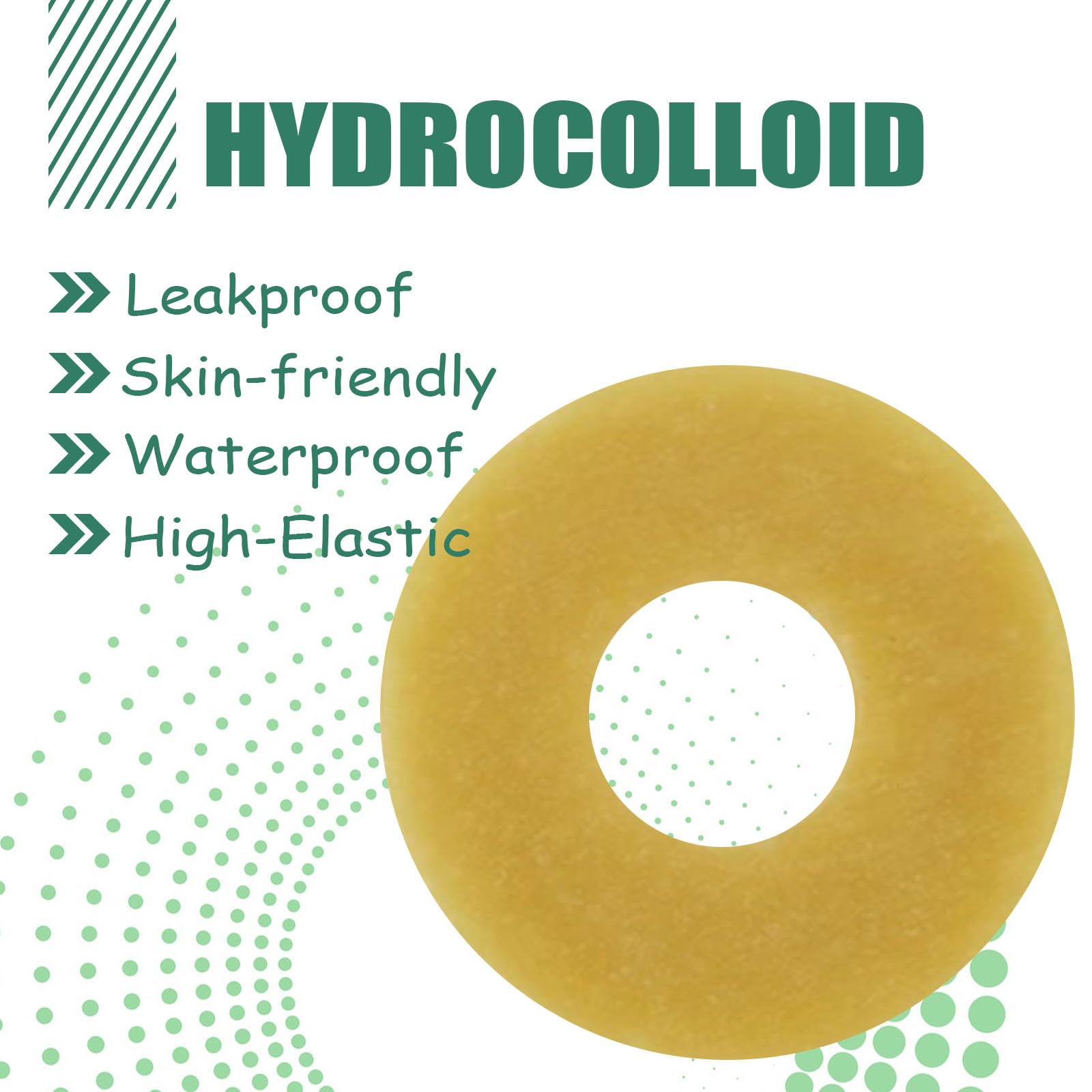 XIIFIIFII hydrocolloid tape seal closeup highlights flexible fit around the stoma.