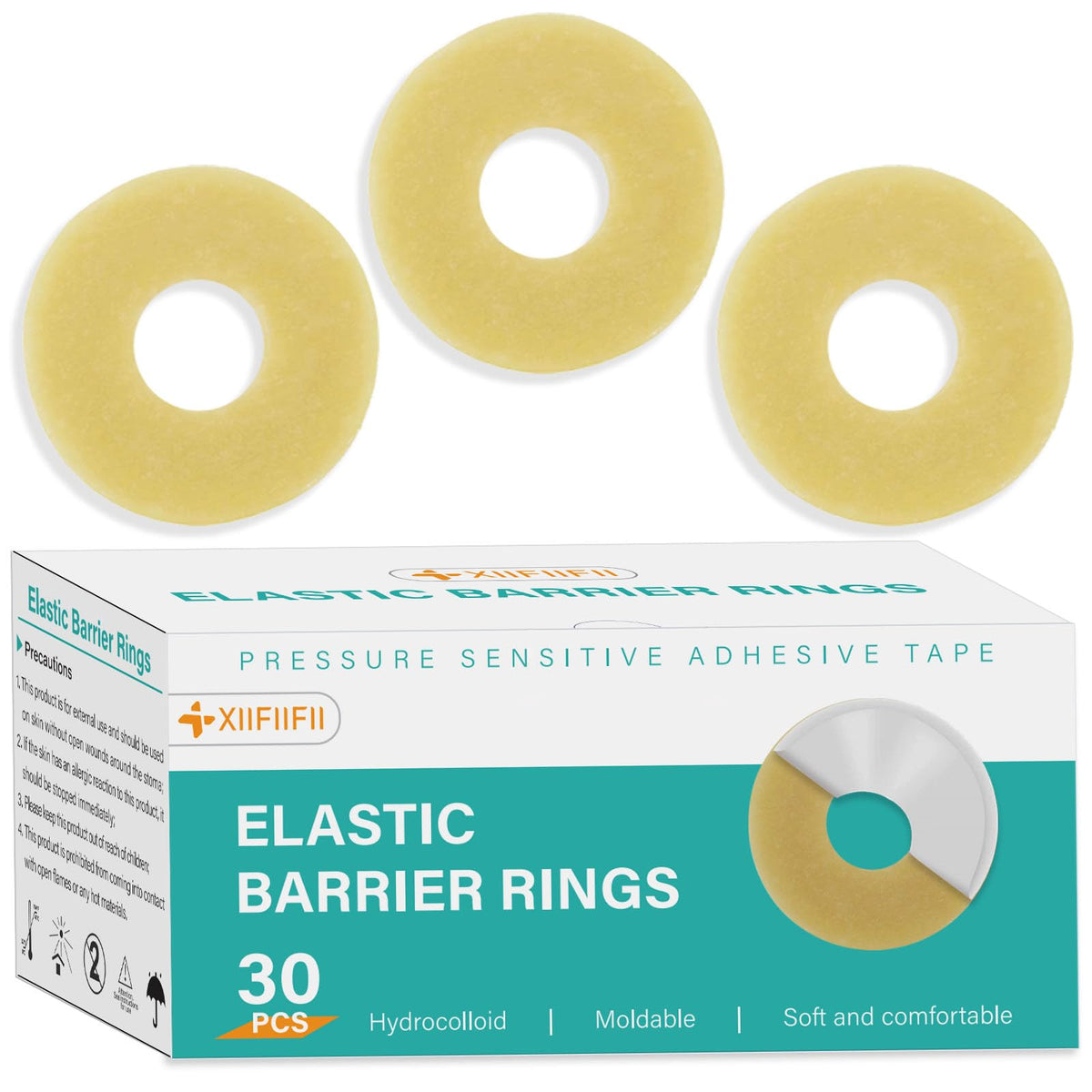 XIIFIIFII ostomy barrier ring 4mm closeup demonstrating secure fit for sensitive skin.