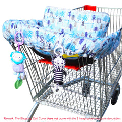 XiOiOiX reversible blue high chair cover for versatile seating.