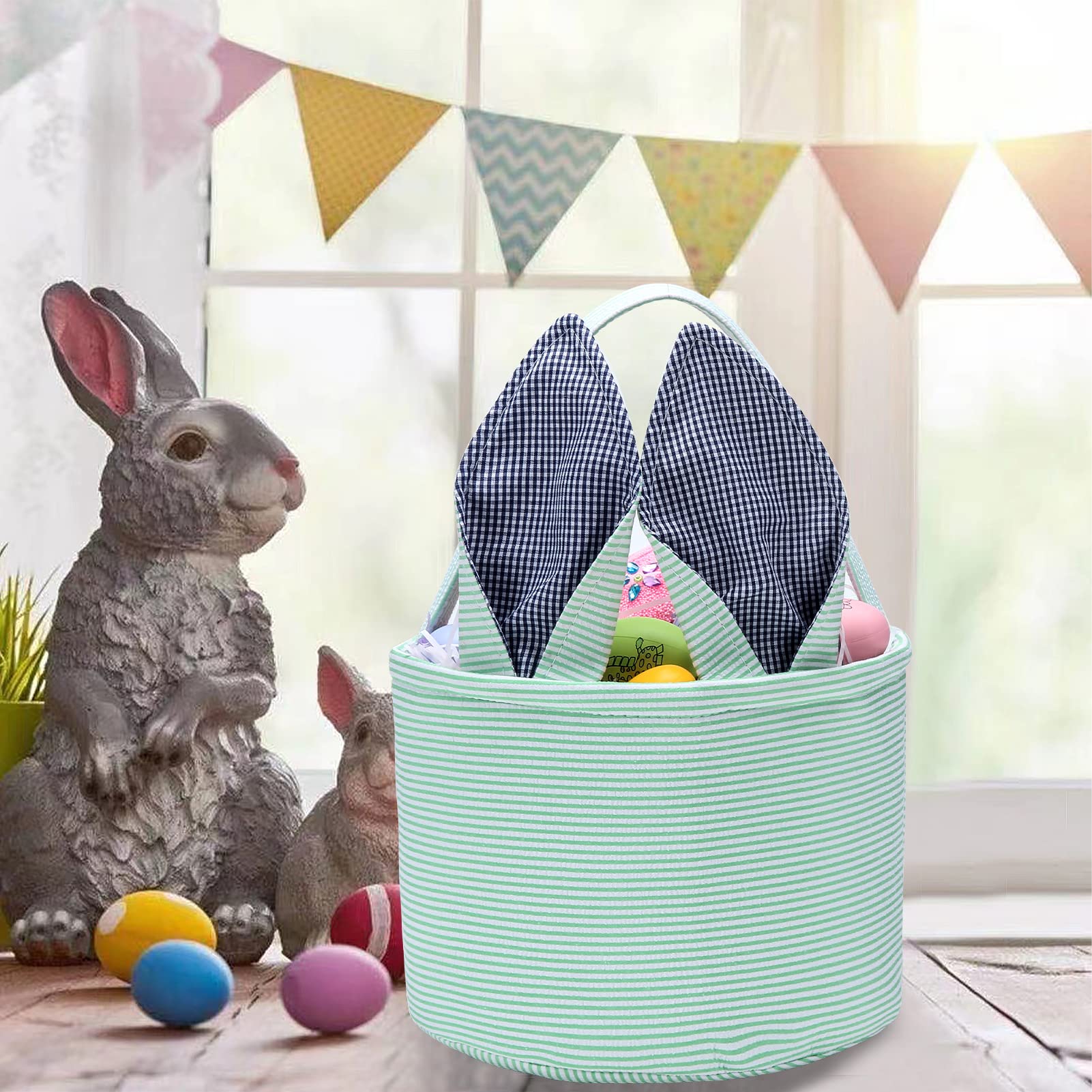 XinblueCo nursery decor bunny basket for playrooms or gifts