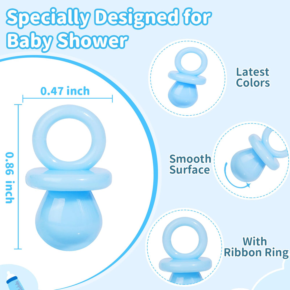 XINHUIDALSQ blue baby shower game pacifiers for gender reveal