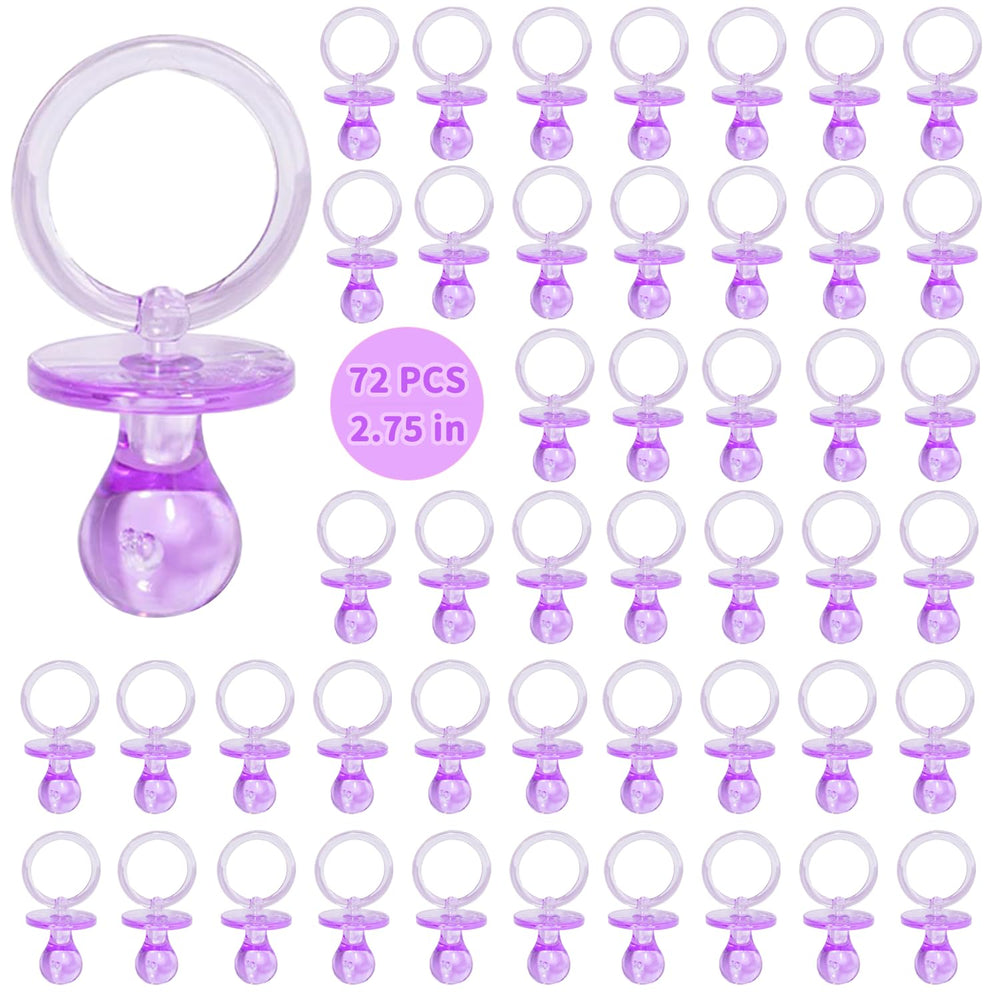 XINHUIDALSQ 72-piece purple baby shower pacifiers for table scatter decor