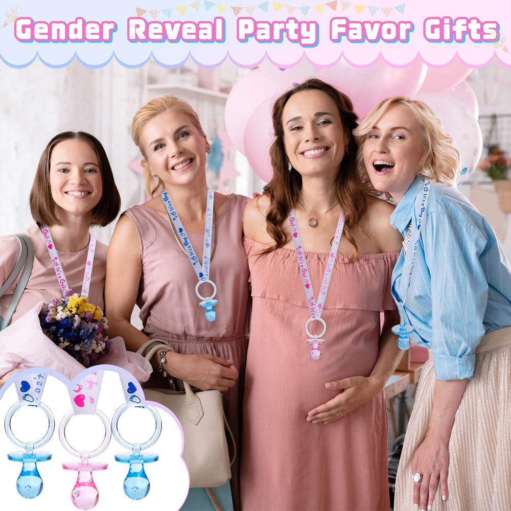 XINHUIDALSQ gender reveal necklace prop in blue and pink colors