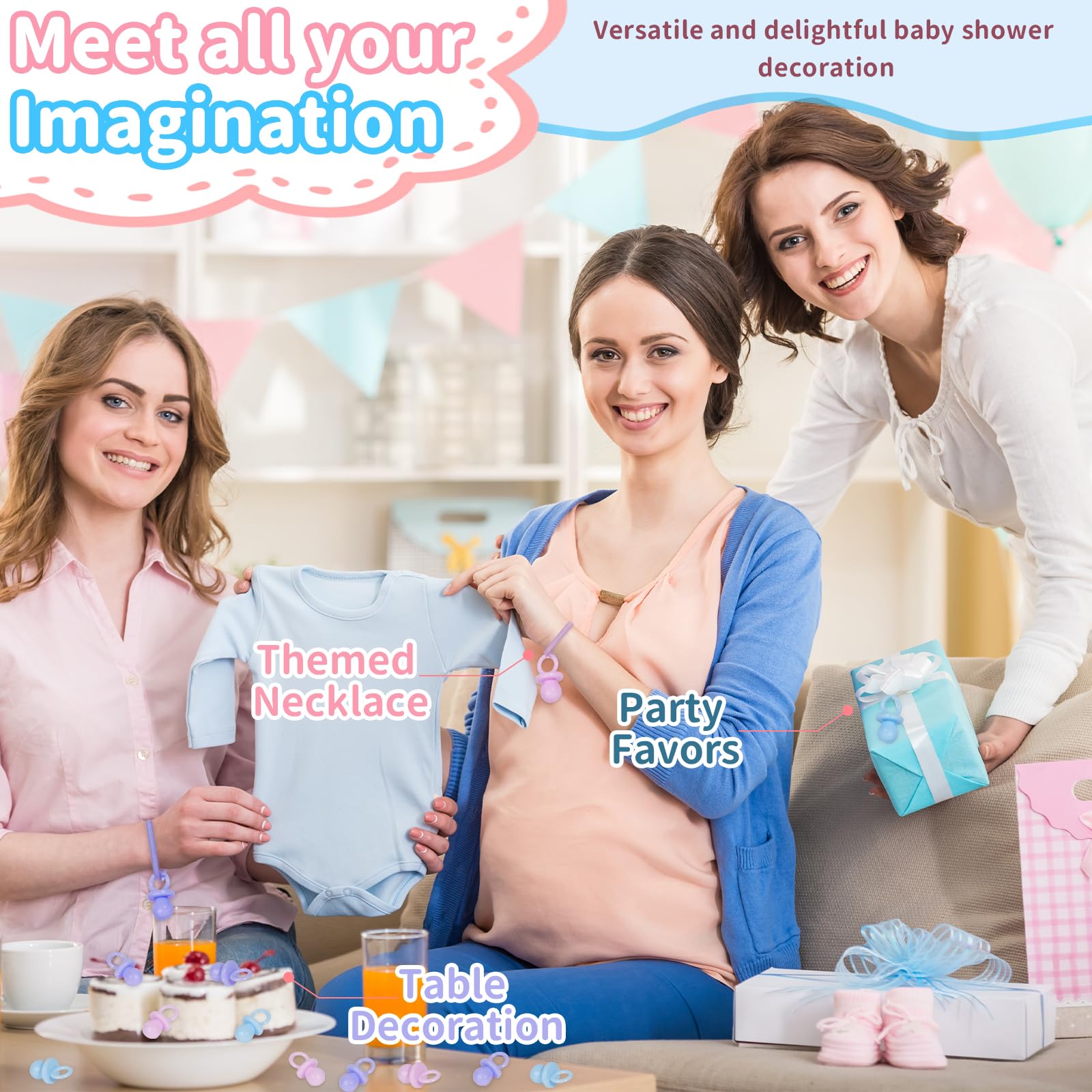 XINHUIDALSQ baby shower pacifiers for gift bags and favors