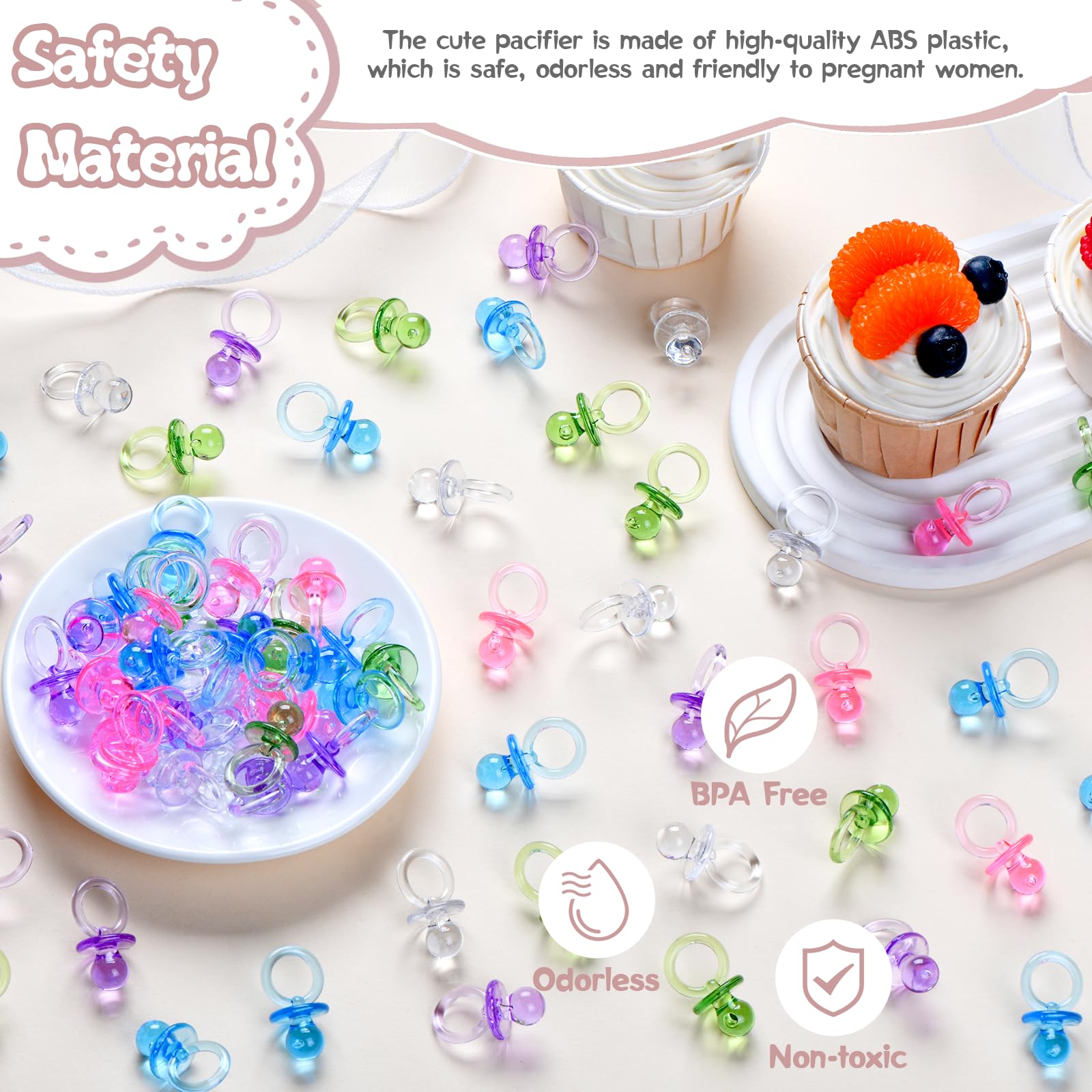 XINHUIDALSQ mini pacifier clear versatile decor for cake toppers and keepsake favors