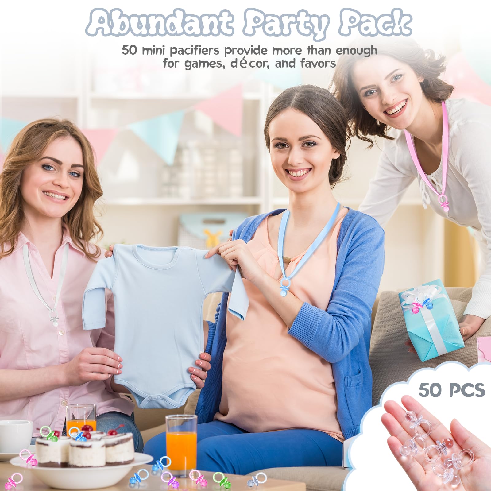 XINHUIDALSQ mini pacifiers as cake toppers adding whimsy to desserts.