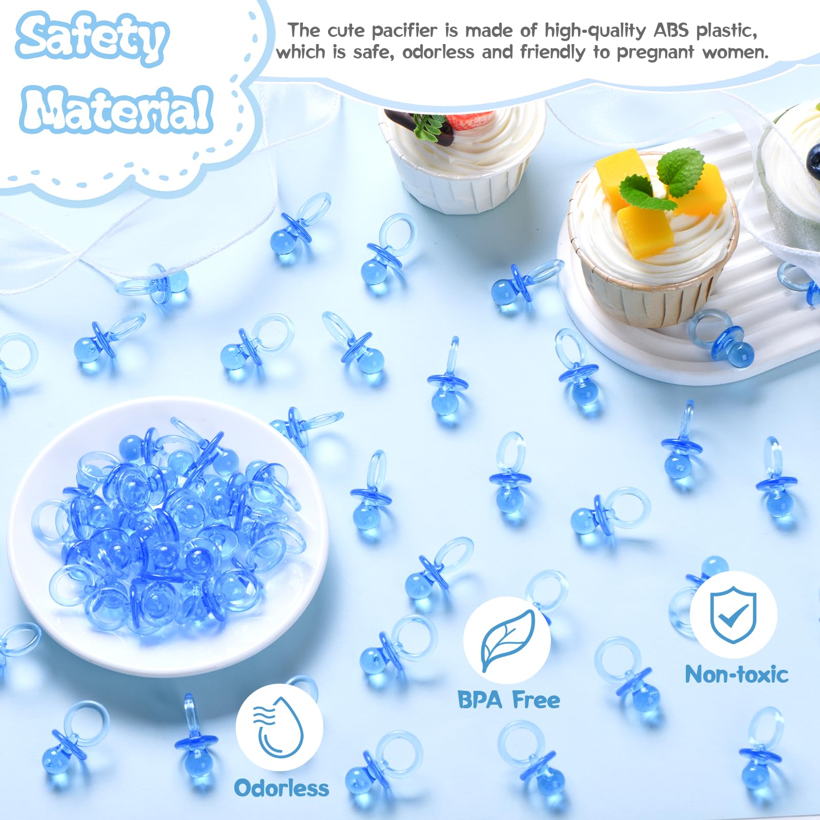 XINHUIDALSQ pacifiers with loop for ribbons and favors