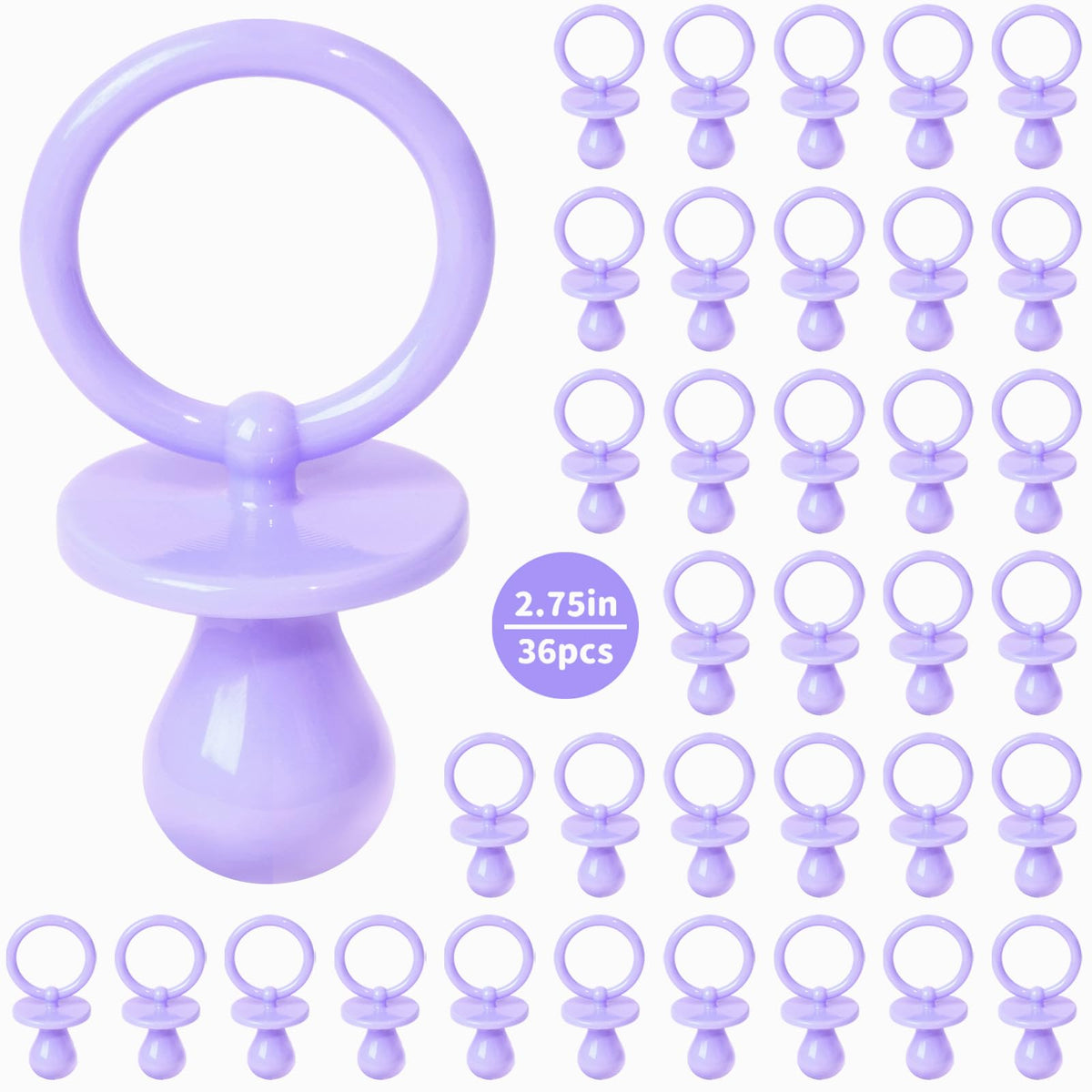 XINHUIDALSQ purple pacifier 36-pack for festive baby shower table decor