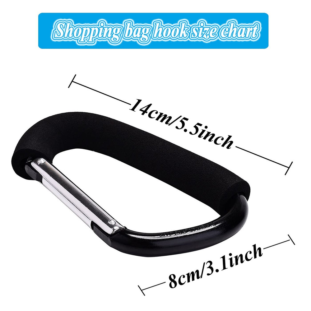 XINHUISHQZ stroller hook aluminum body ensures durable, lightweight use.