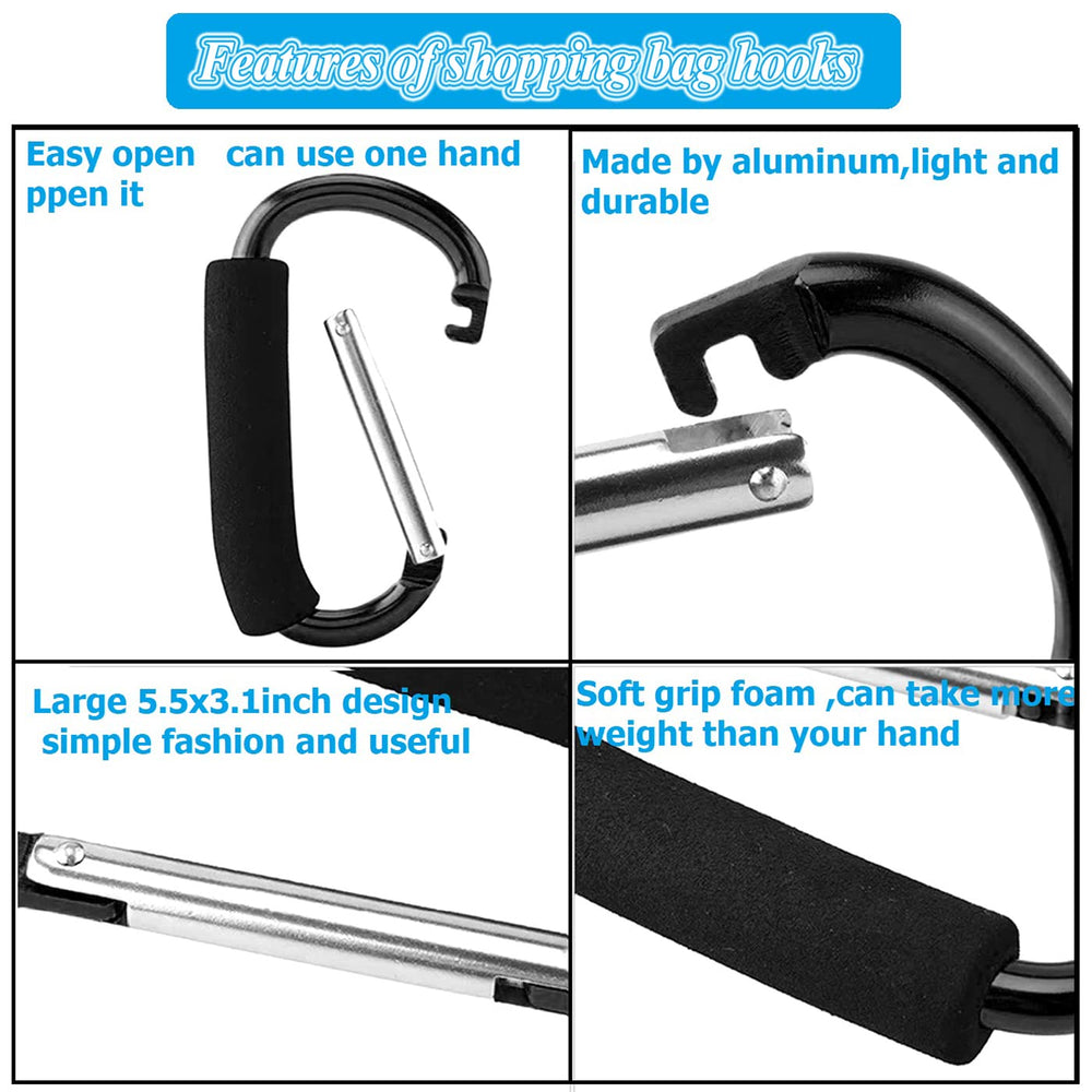 XINHUISHQZ stroller hook hanging on bag offers quick access.