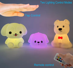 Xinjinhju dog night light tap control allows easy color changes.