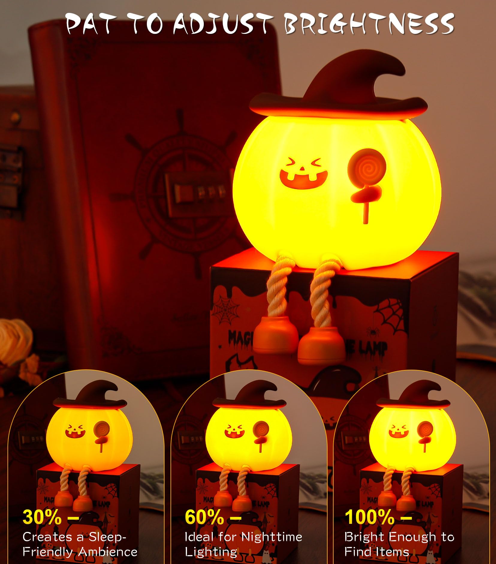 Xinjue silicone pumpkin light offers squishy touch for stress relief and play
