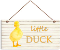XIUXZMM Little Duck wood sign with duckling motif for nursery decor and wall art.