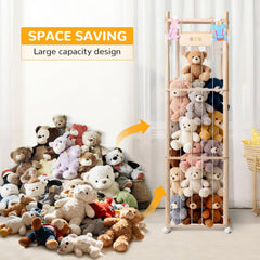 XiYeM 54-inch tall stuffed animal tower keeps plush organized and saves floor space.