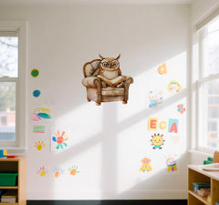 Xizhenyuan bird watercolor decal adds soft textures for a cozy nursery
