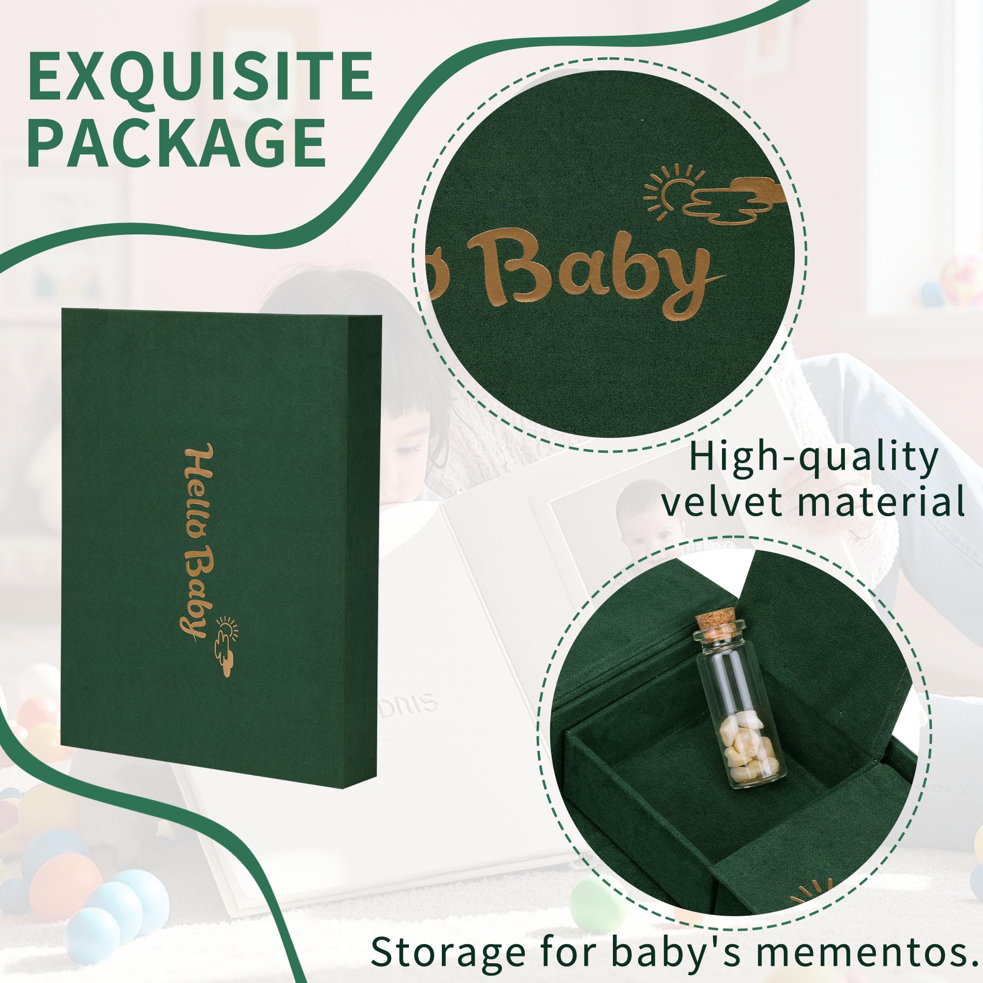 XKDOUS gift box with three compartments for keepsakes and memories