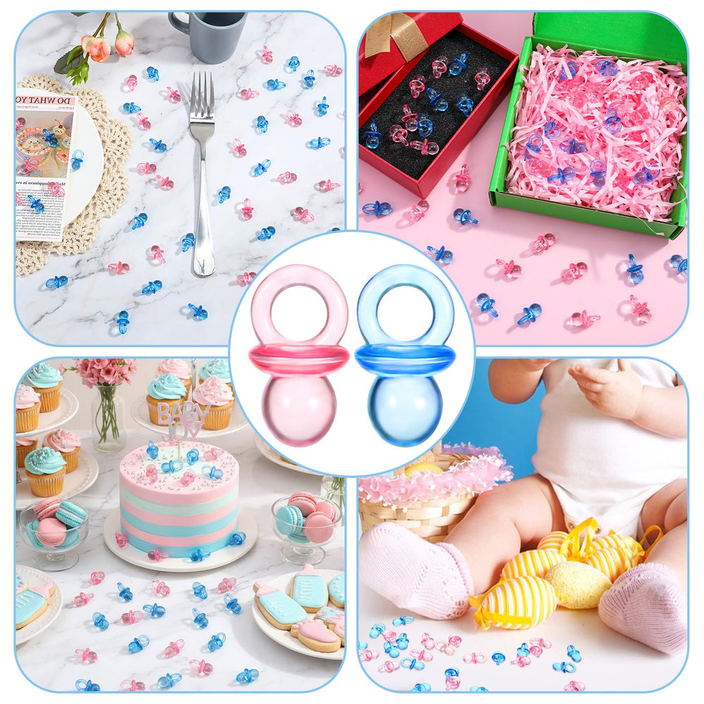 XLIUAX mini acrylic pacifiers can be DIY-friendly charms for necklaces or keychains.