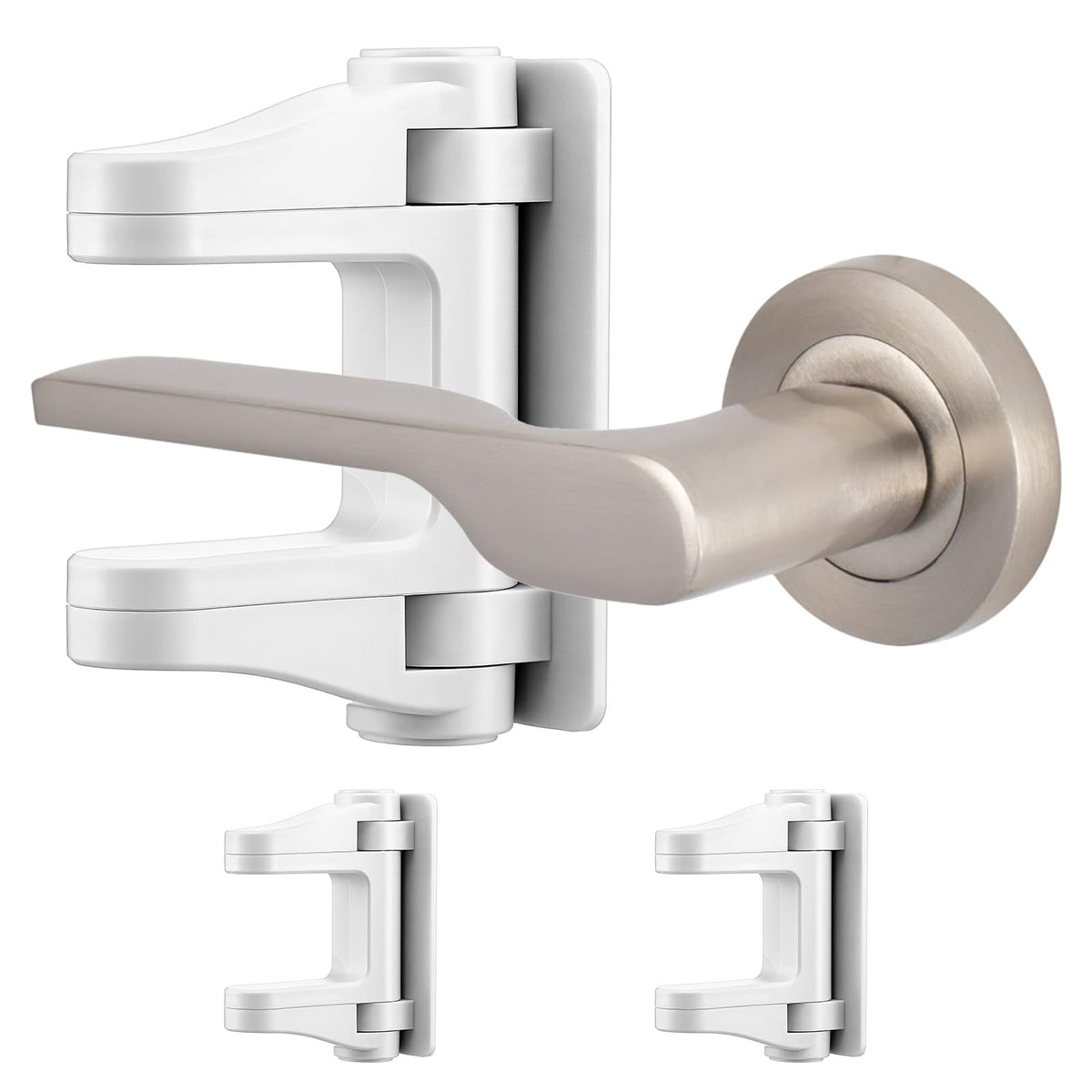 XLIUAX 2-pack door handle locks on a standard door for toddler safety