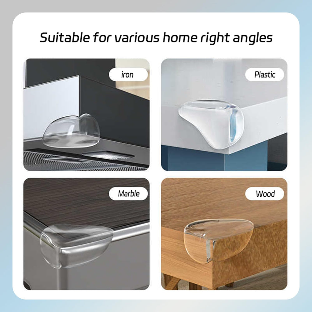 XmHaooL transparent corner guards on a table edge blending with furniture