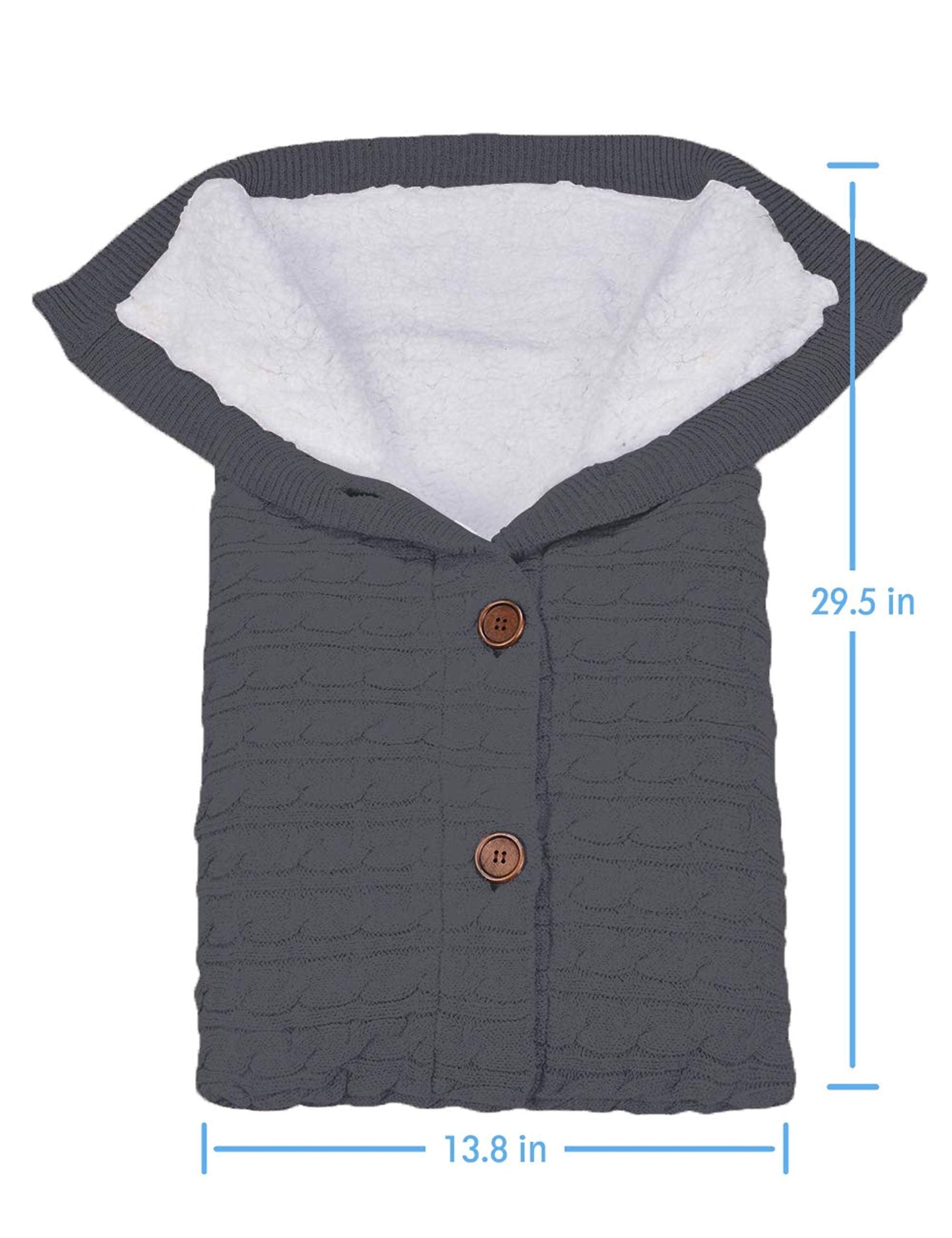 XMWEALTHY dark-grey swaddle wrap close-up showing plush interior