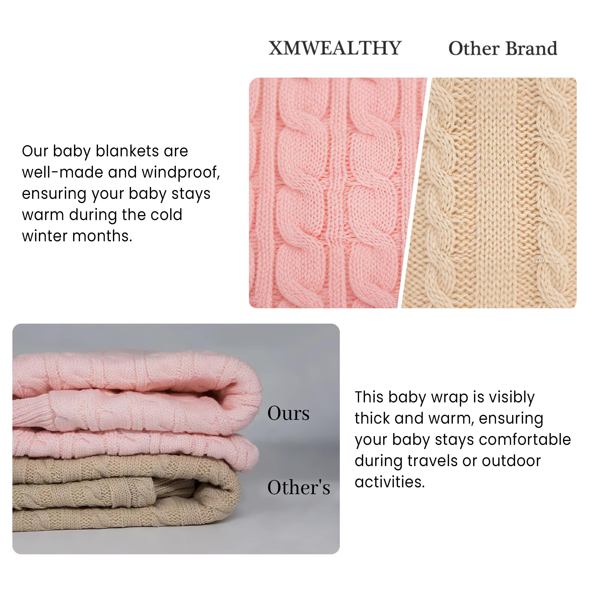 XMWEALTHY gender-neutral swaddle in neutral tones for any nursery.