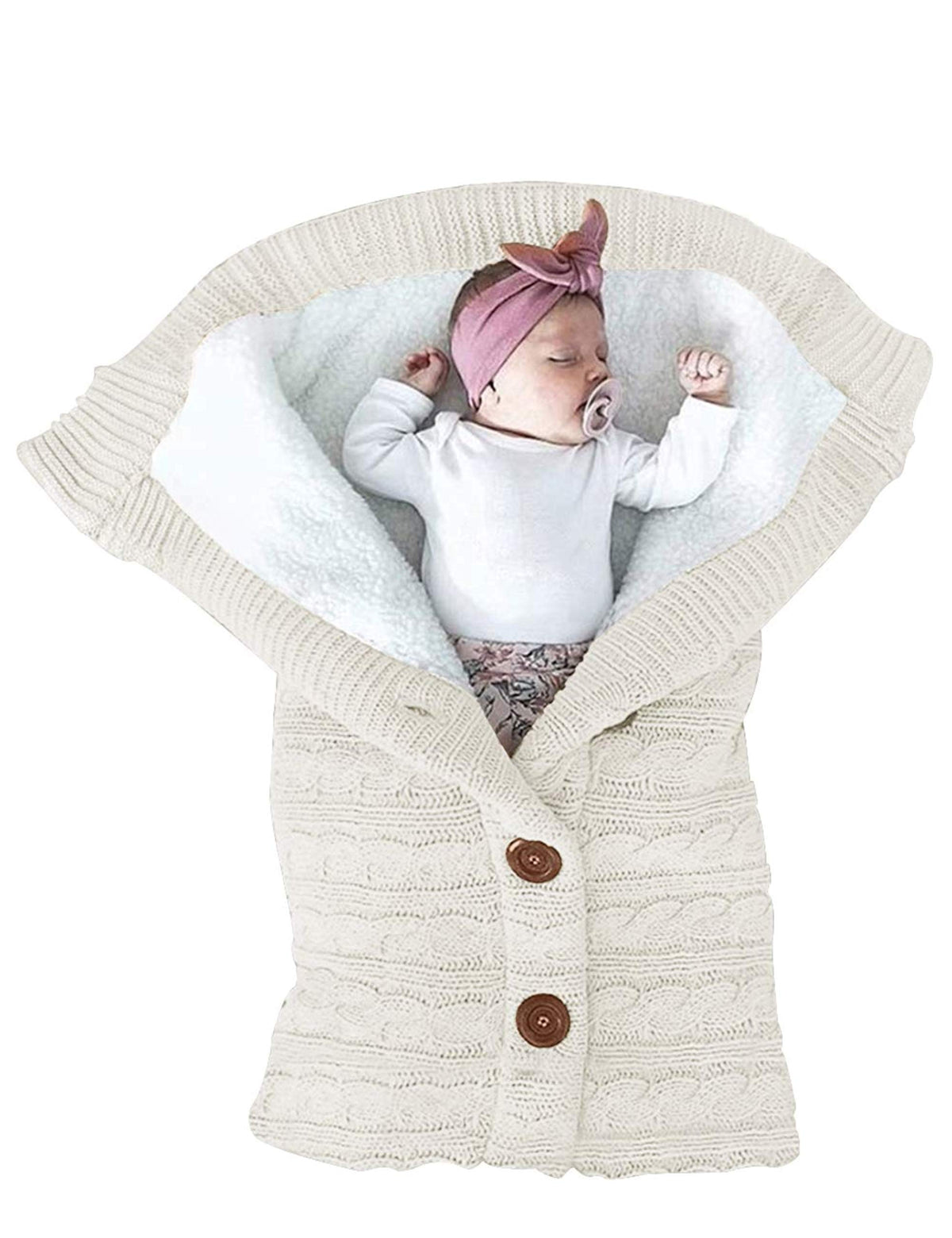 XMWEALTHY infant swaddle blanket closeup showing plush fleece texture for gentle warmth