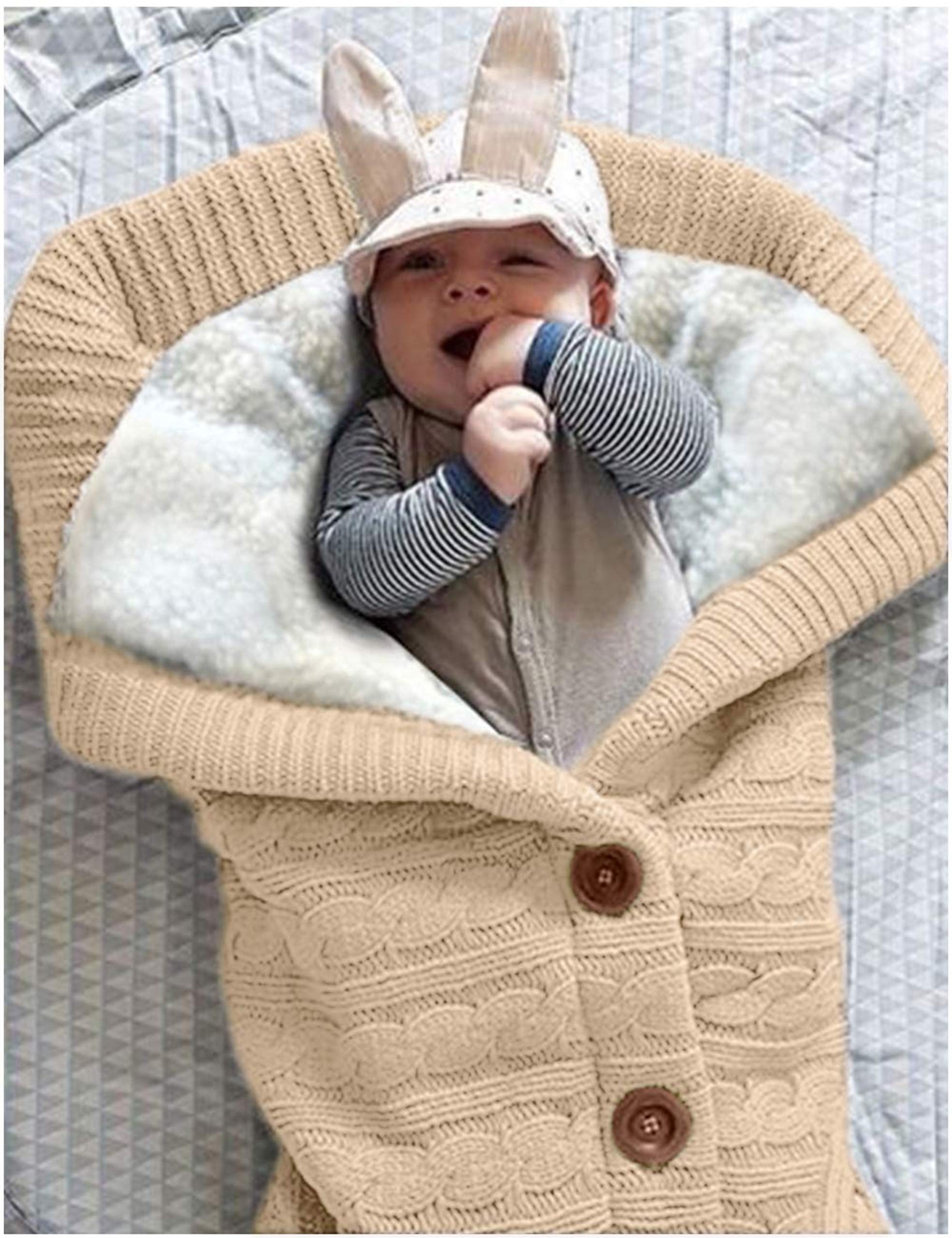 XMWEALTHY swaddle fabric texture close-up highlighting soft fleece feel.