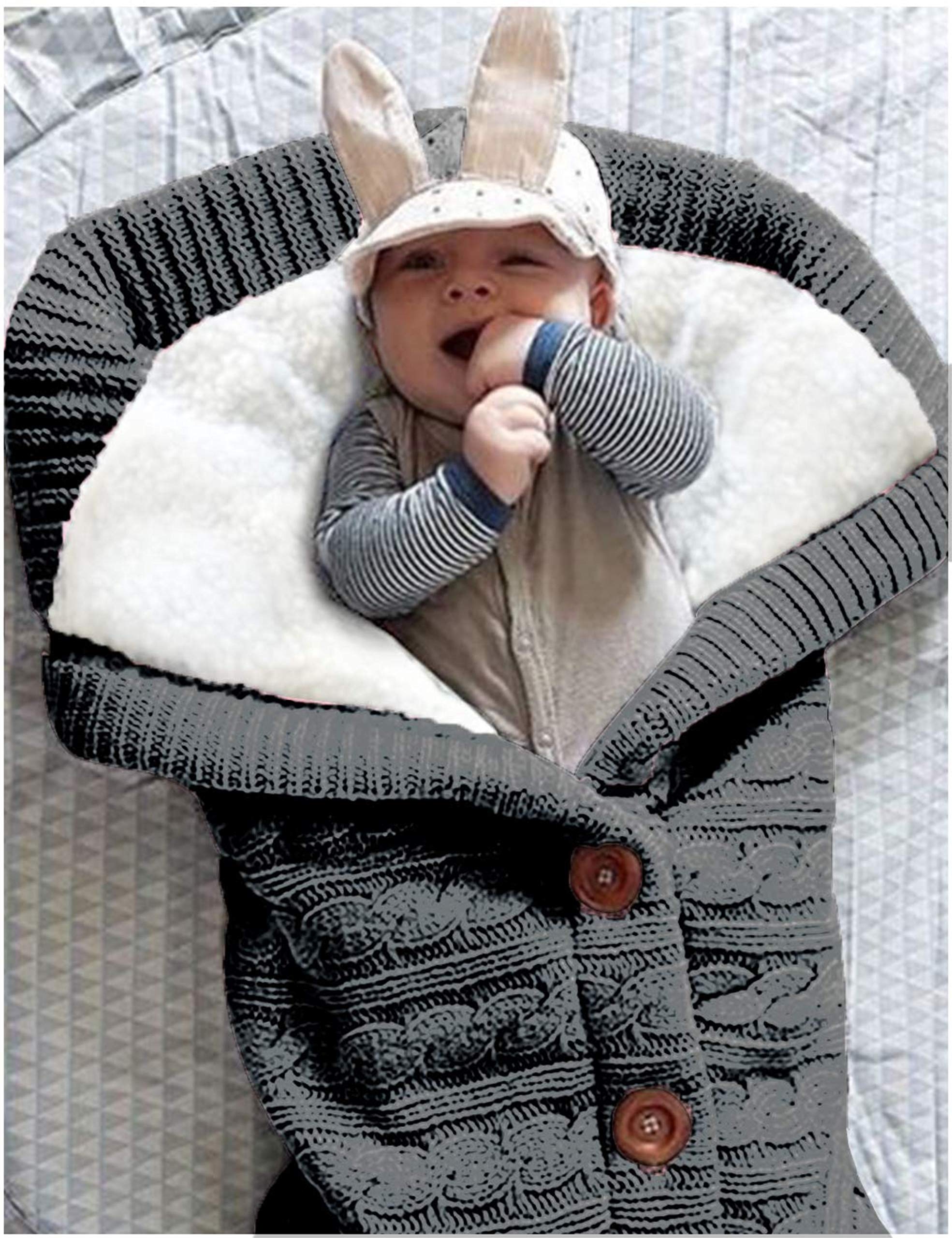 XMWEALTHY swaddle blanket with wooden buttons for quick diaper changes