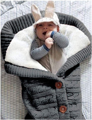 XMWEALTHY swaddle blanket with wooden buttons for quick diaper changes