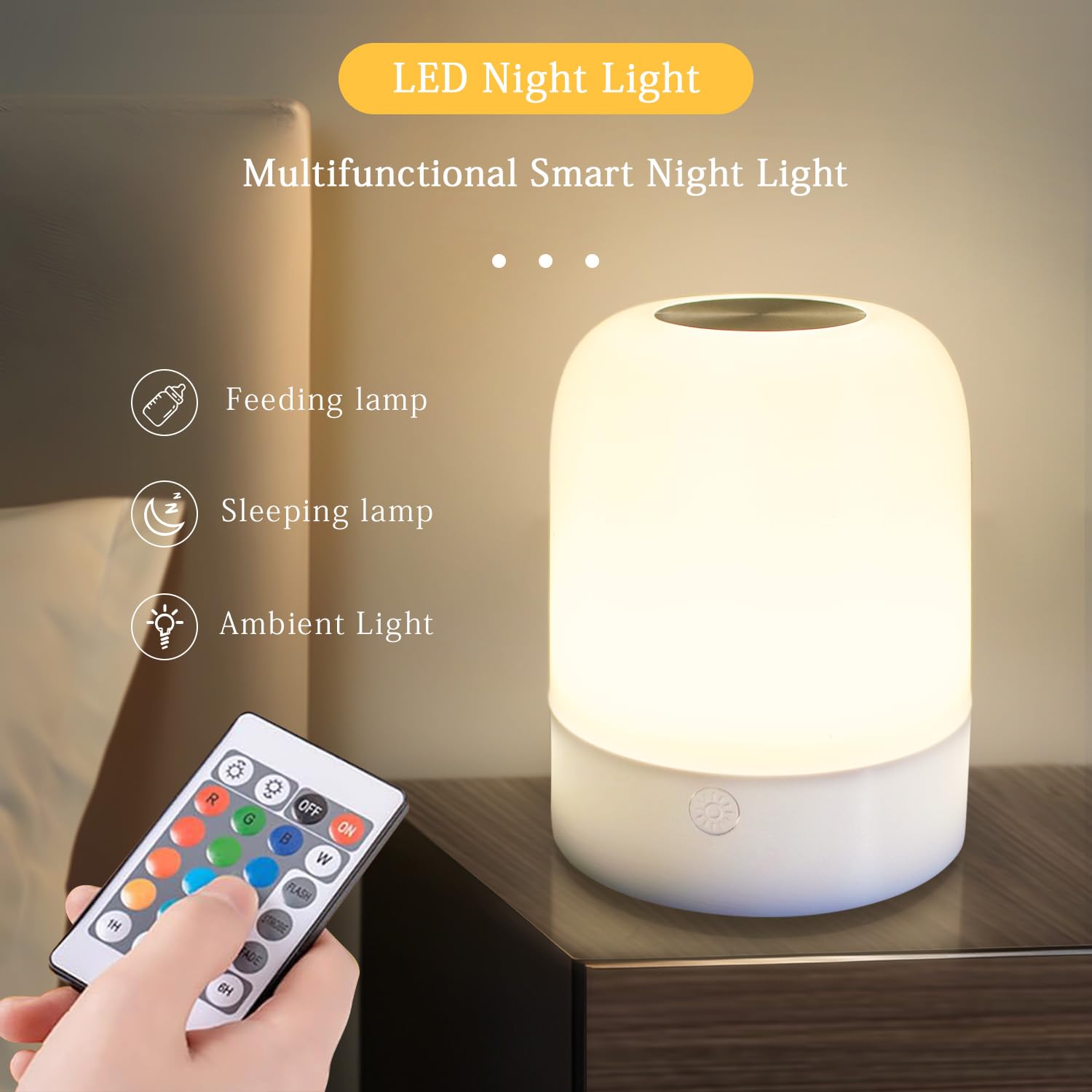 XOIDMIVCN warm LED reduces eye strain for baby and parents