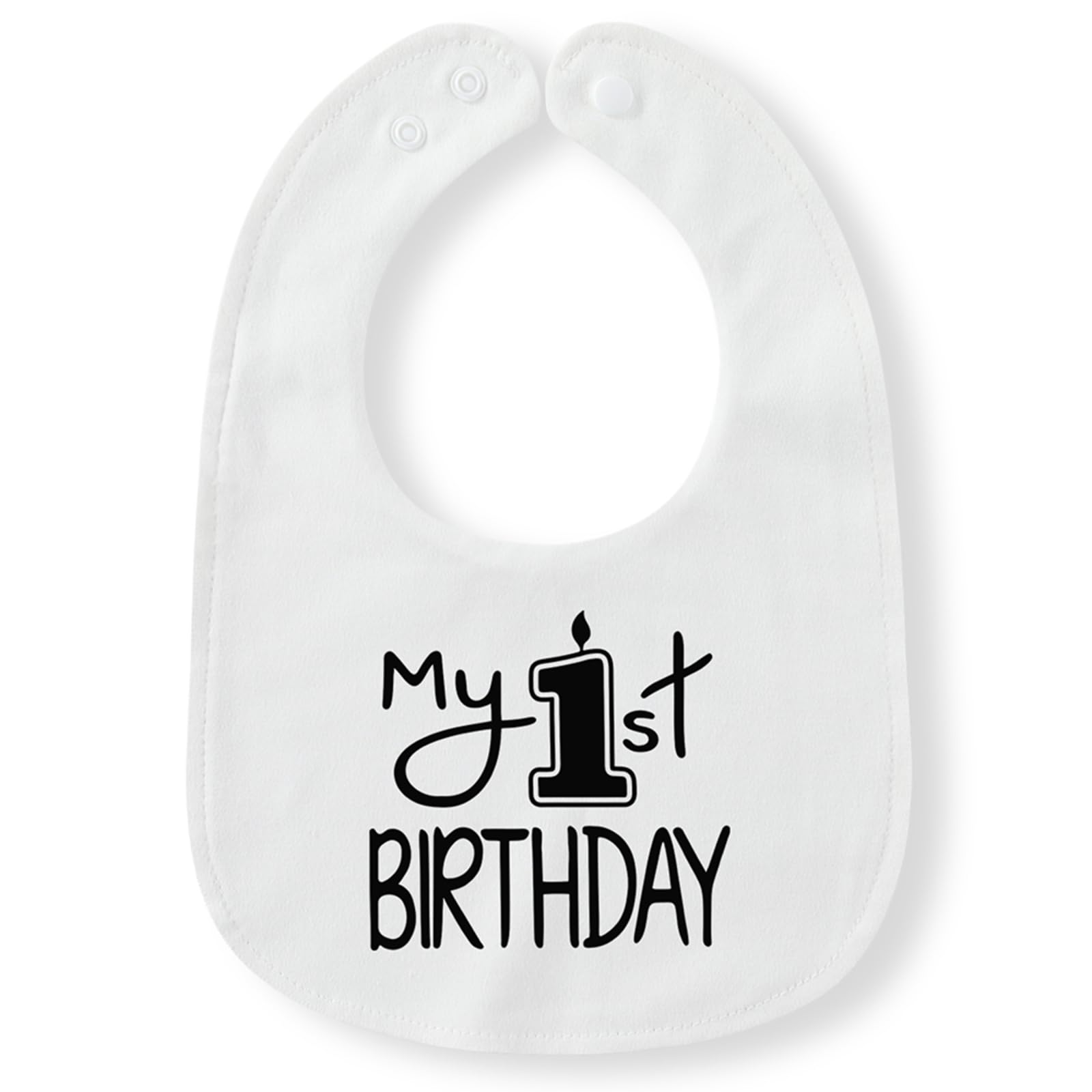 Xoleutpee My 1st Birthday Bib waterproof layer close-up for mess protection