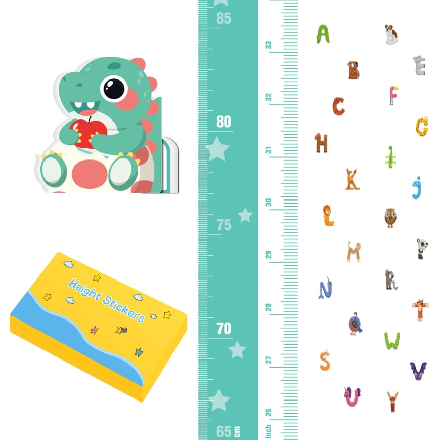 Xorinija dinosaur height chart wall sticker tracks growth milestones, mess-free.