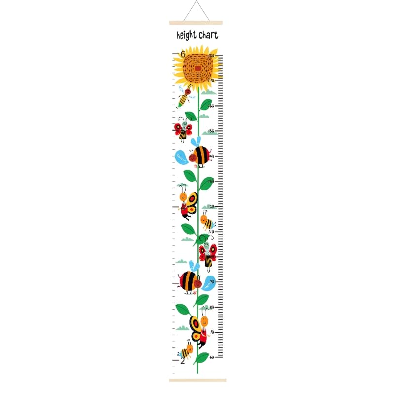 Xorinija sunflower height chart doubles as a playful focal point in bedrooms