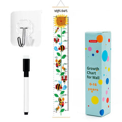 Xorinija sunflower height chart hanging on wall to track growth milestones