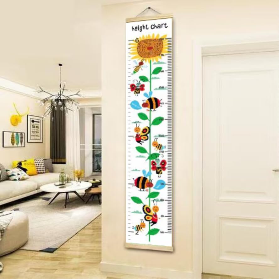 Xorinija sunflower height chart wall decor adds cheerful color to a kid's room