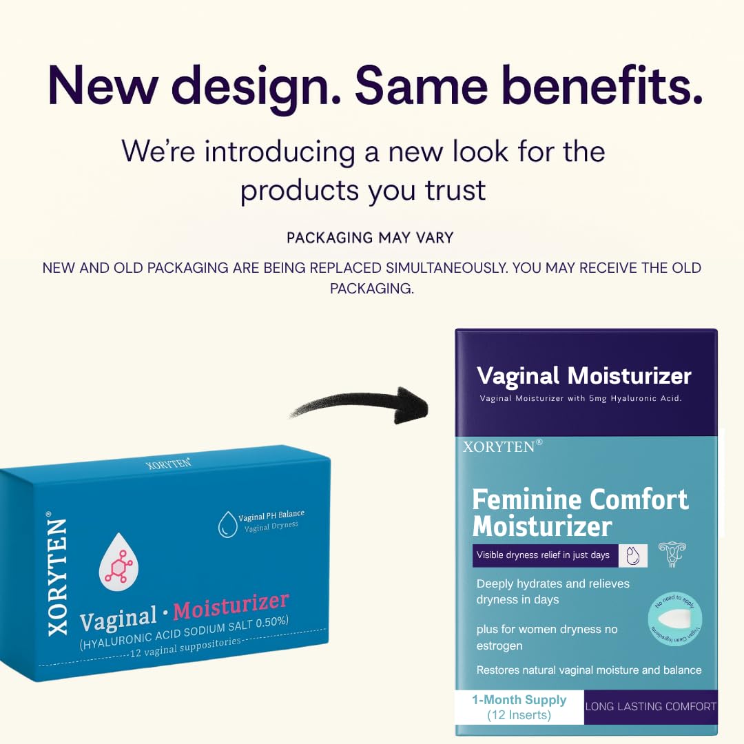XORYTEN Vaginal Moisturizer packaging back details discreet use.