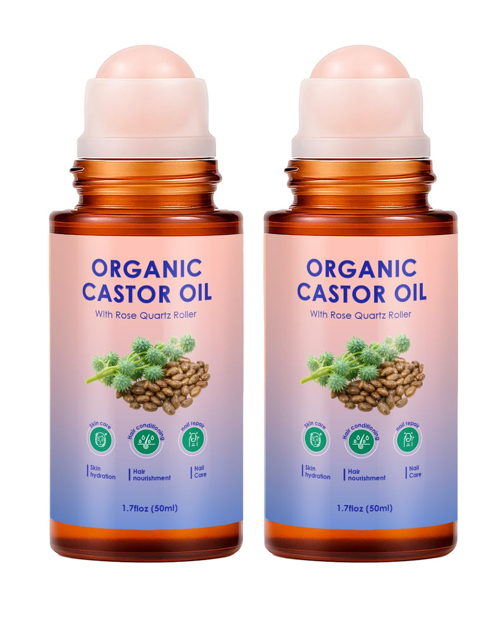 XPDGVS organic castor oil roll-on bottle for easy on the go moisturization