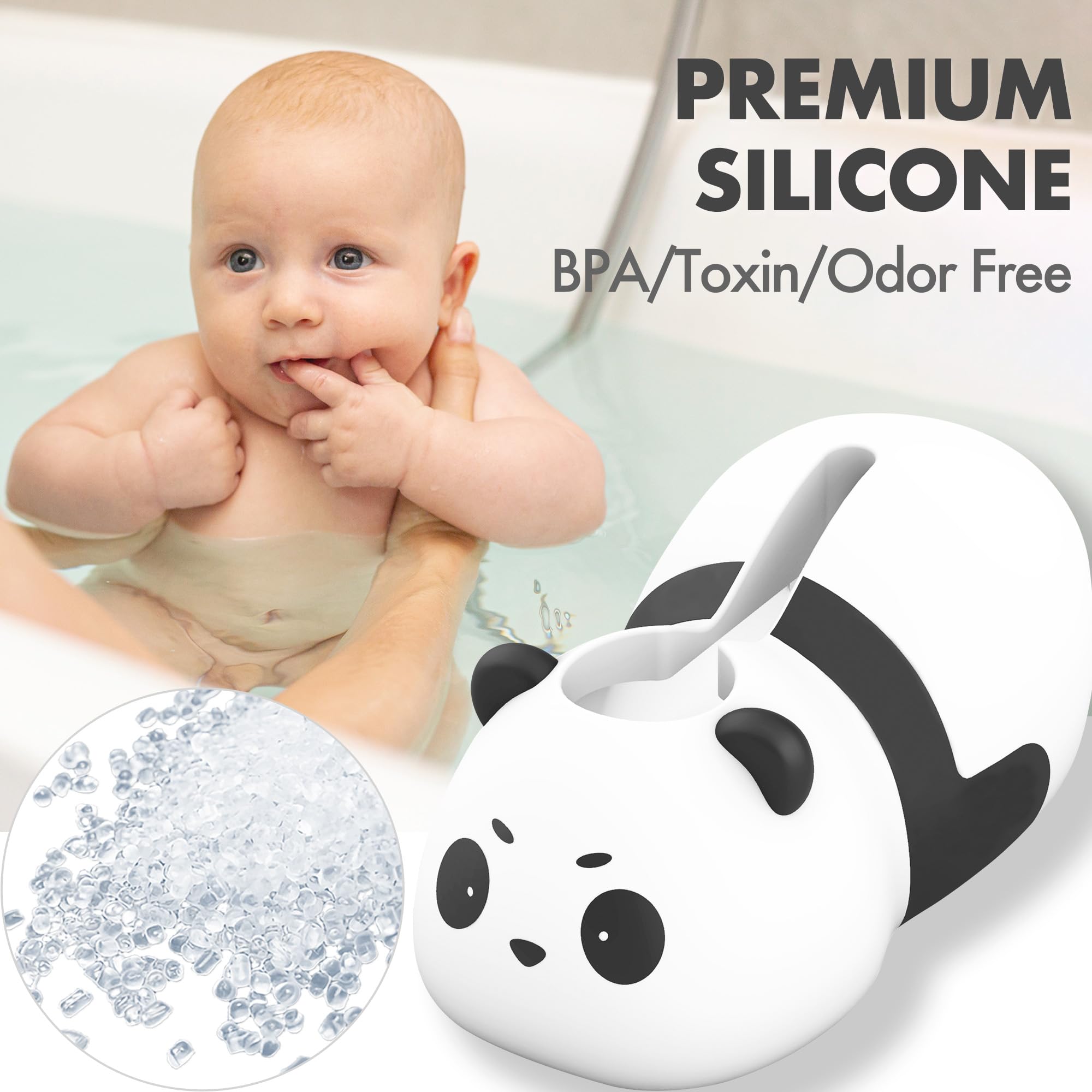 XPECIAL panda universal-fit bath accessory keeps the spout safe and tidy.