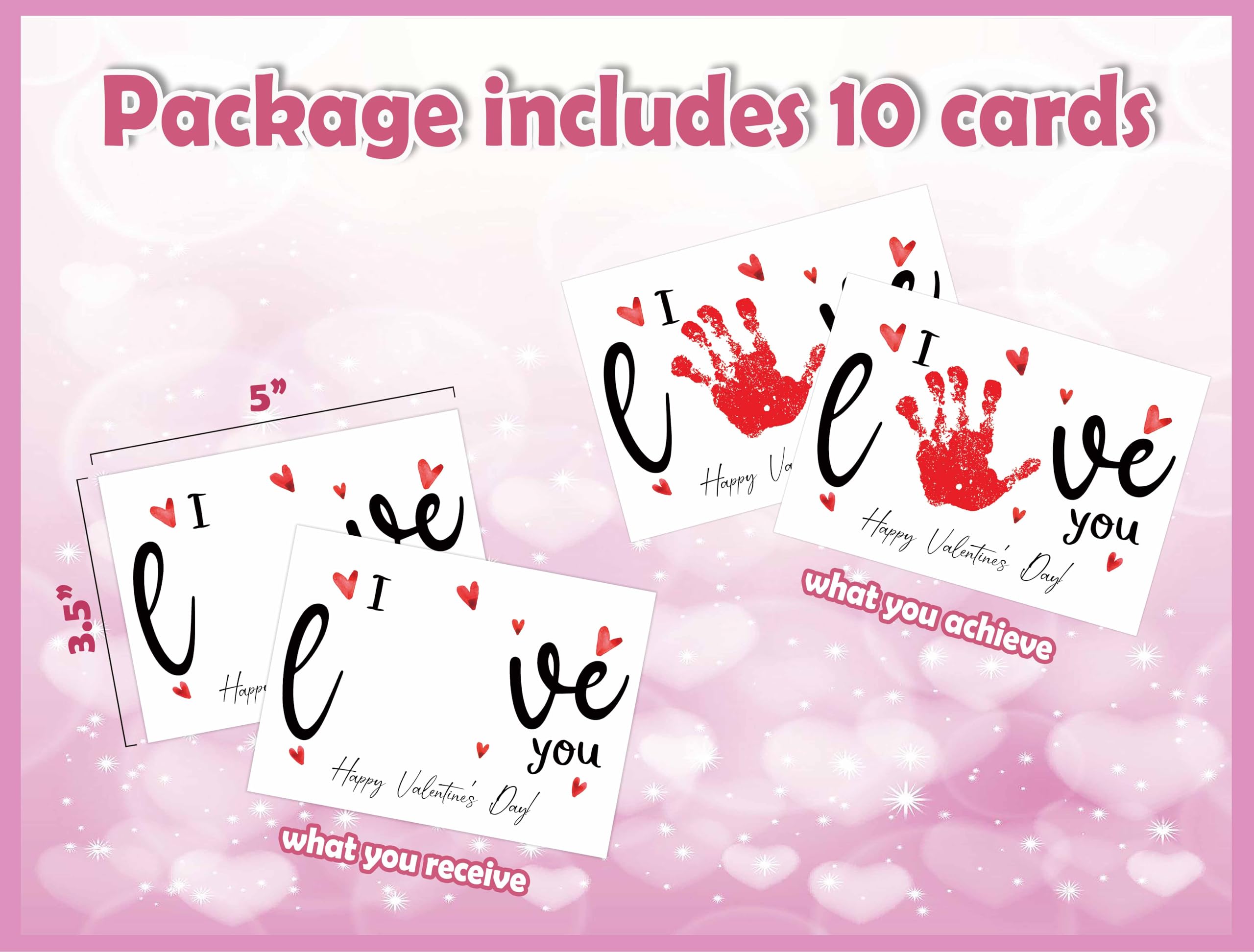 XQF Valentine baby handprint kit shown as a personal keepsake craft