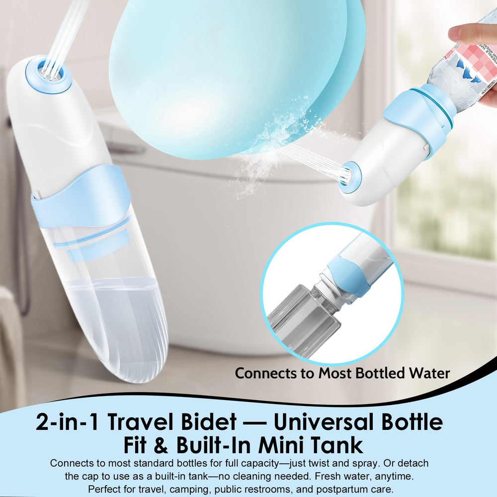 Xquyk bidet cap attachment demonstrates quick tank connection for camping water use.