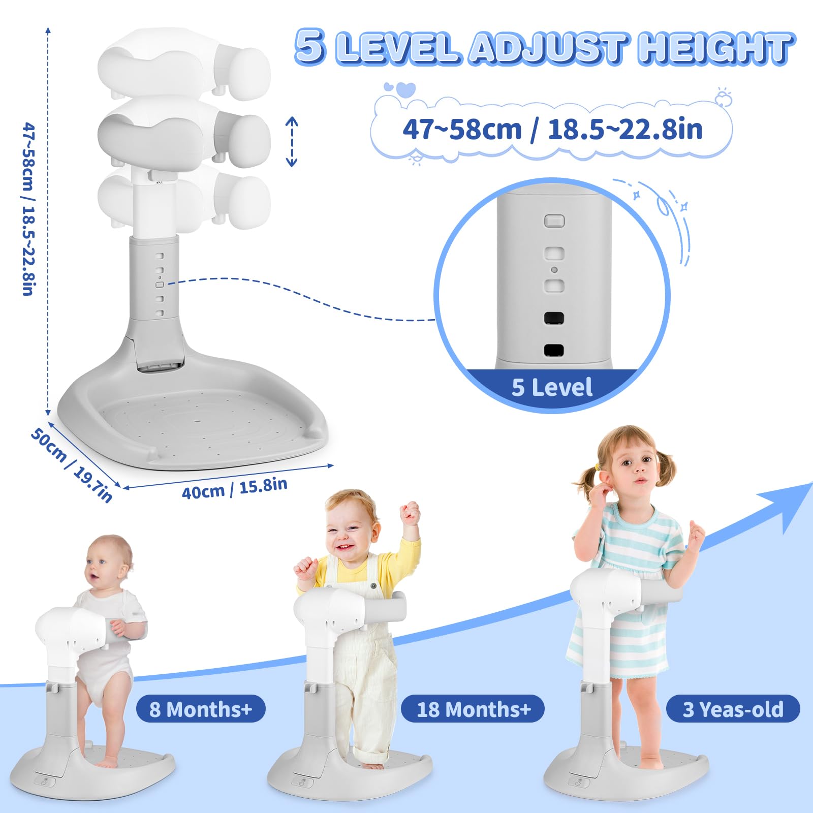 XSMNER baby shower stand ergonomic backrest supports comfortable posture