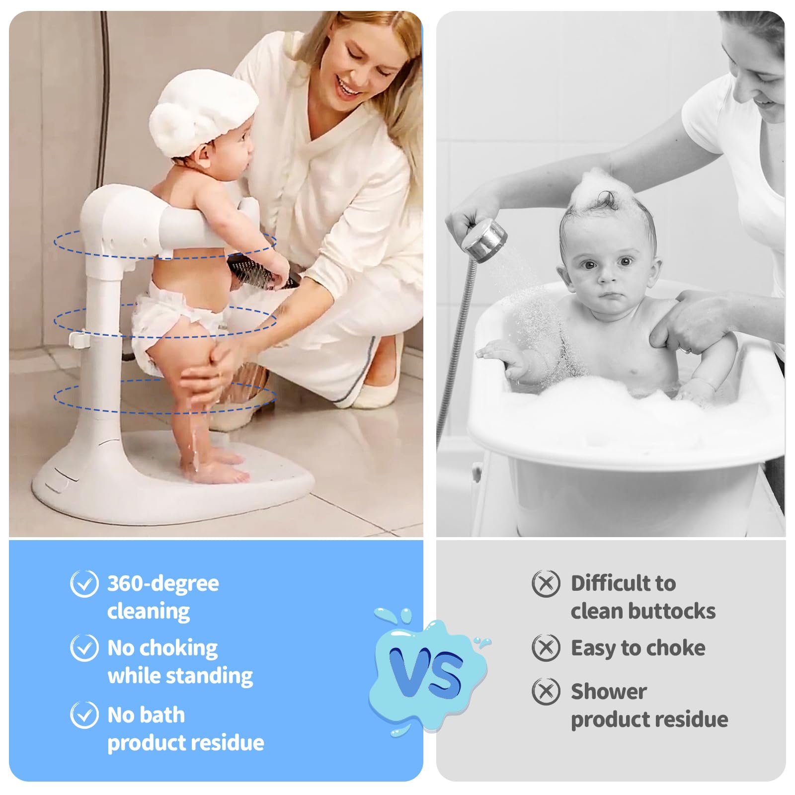 XSMNER portable baby bath stand usable in bathroom or room