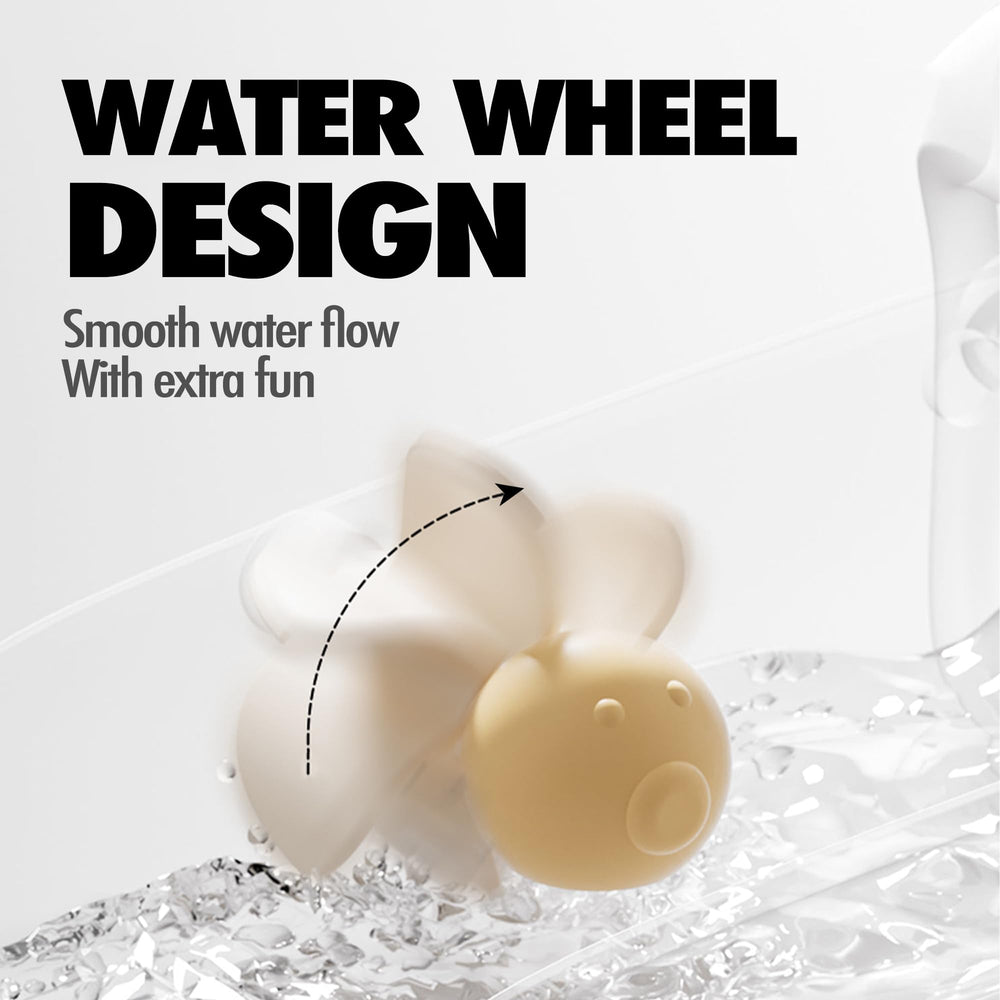 XPECIAL water wheel design close-up adds playful flow for kids