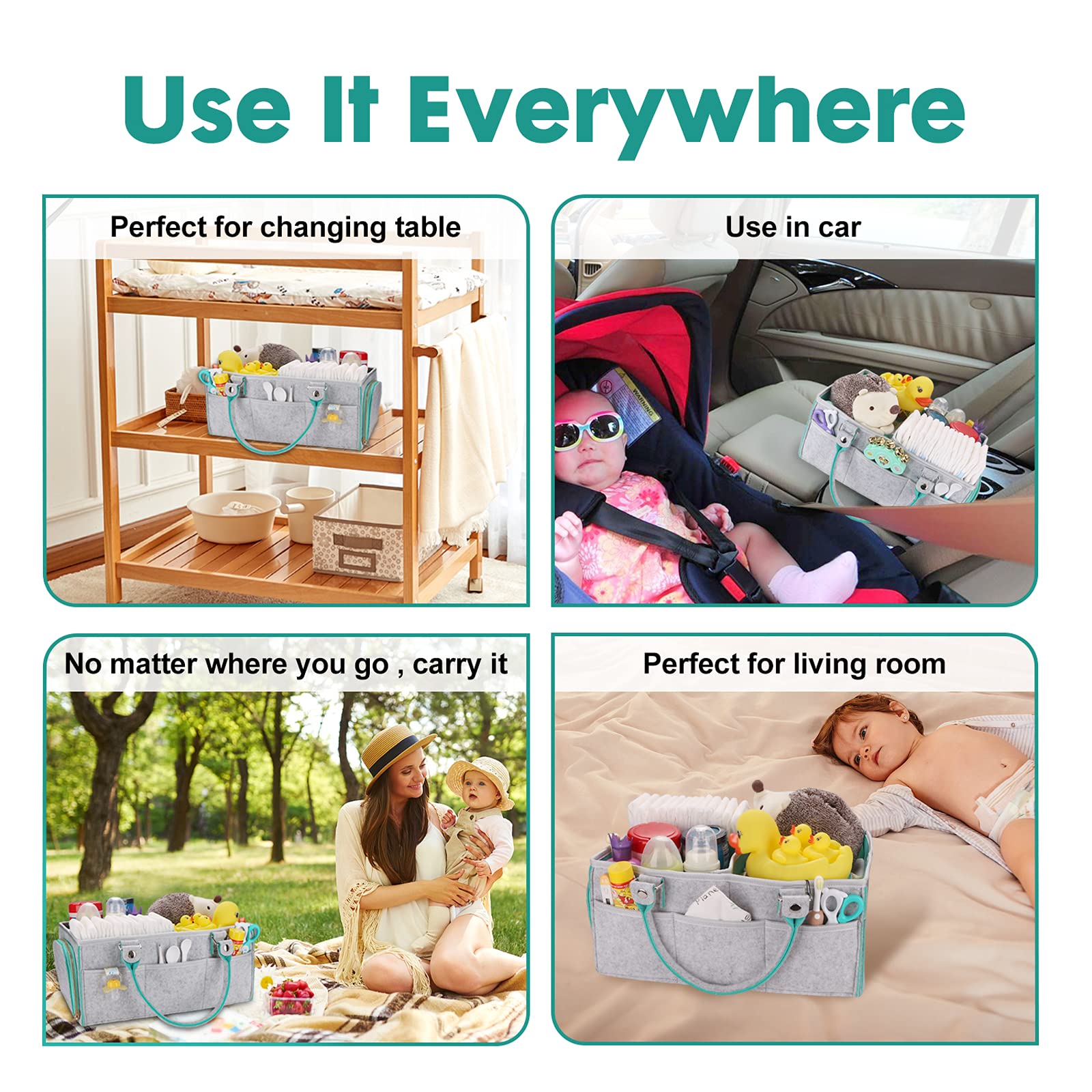 Xuanguo unisex gift basket style diaper caddy for baby showers.