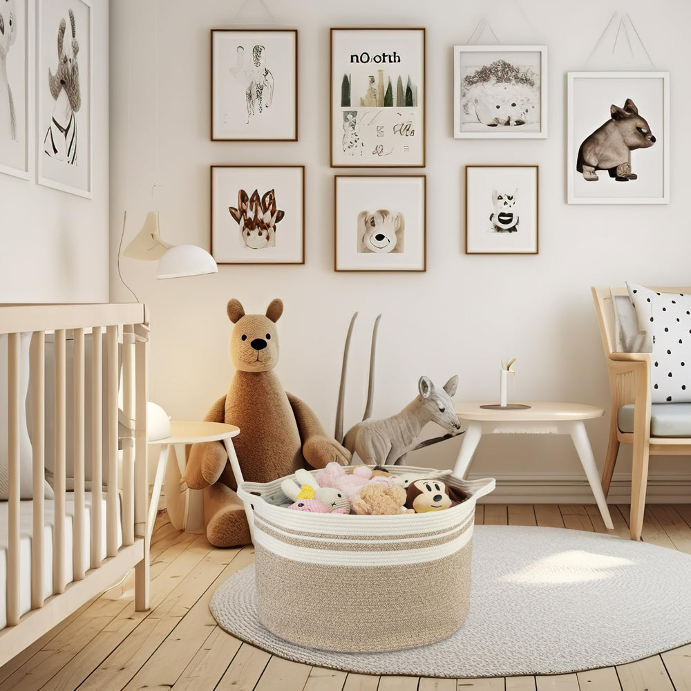 XUANGUO baby toy storage basket with soft edges.