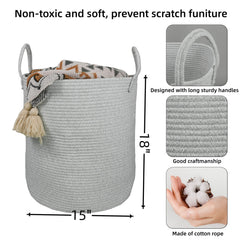 XUANGUO blanket-storage basket in soft grey keeps living spaces tidy.